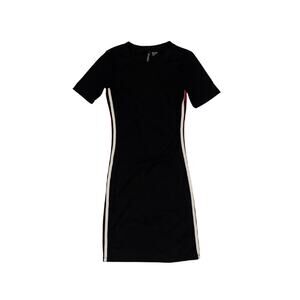 Divided by H&M Black Ribbed Midi Knit Shirt Dress Size 4 Sporty Casual Y2K